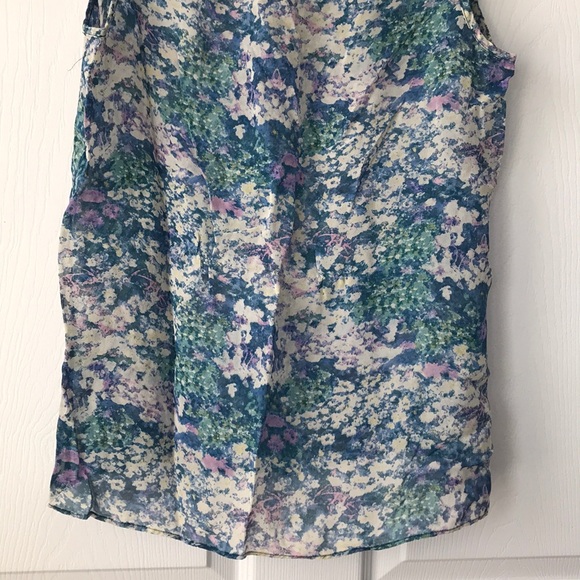 Medium Blue Green Silk Eliot Tank-top Shirt - Picture 12 of 13